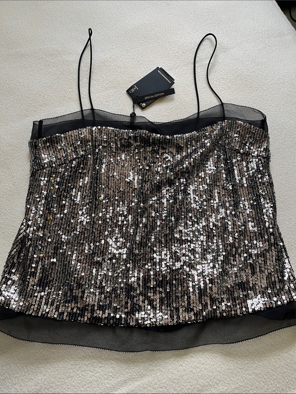Mossimo Duti  Black and Silver Sequin Top